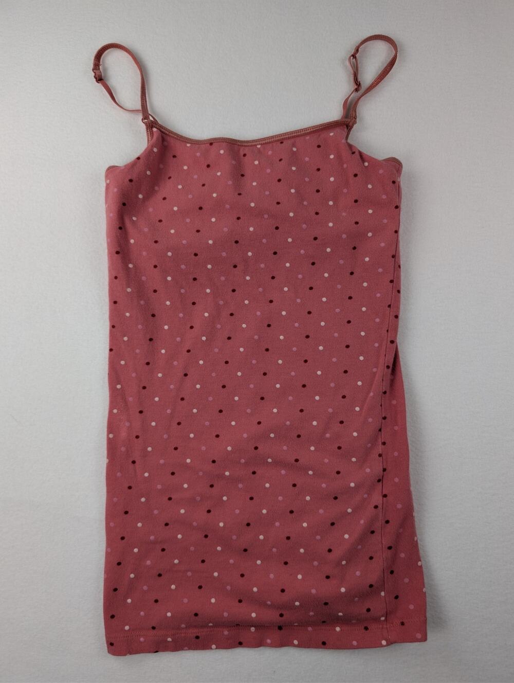 Aeropostale Pink Polka Dot Cami XS Adjustable Strap Y2K Tank Top